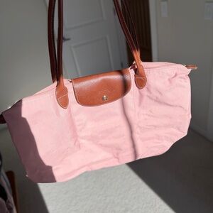 Longchamp Pink medium le pilage tote